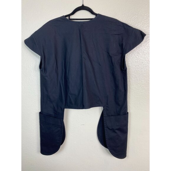 Ann Everett Asymmetrical Black Zip Front Tunic Size One Size M Grunge Streetwear - Picture 14 of 15